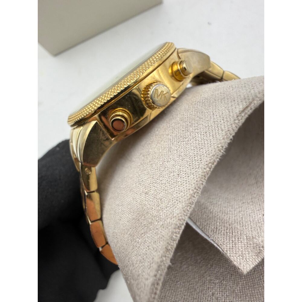 Michael Kors MK6997 Gold Tone Chronograph Watch Crystal Dial Date Women’s Box - Picture 9 of 11